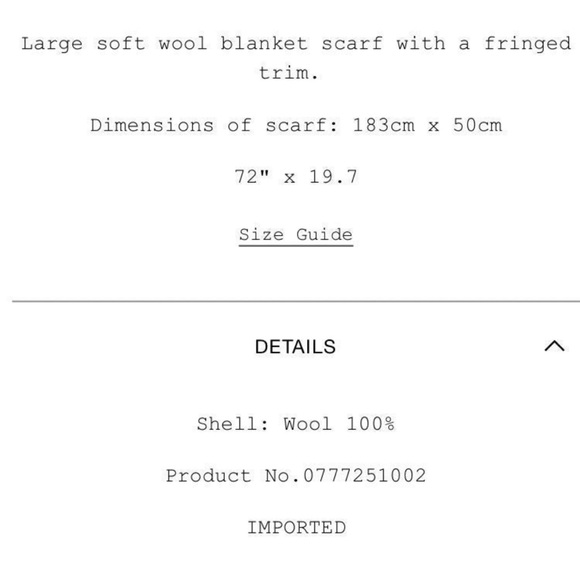 & Other Stories Beige/Camel 100% Wool Fringe Blanket Scarf - Picture 4 of 6